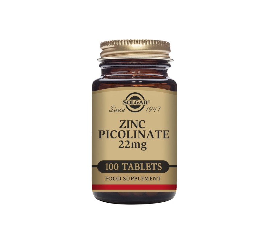 Picolinato de Zinco 22 mg 100 Comprimidos Solgar