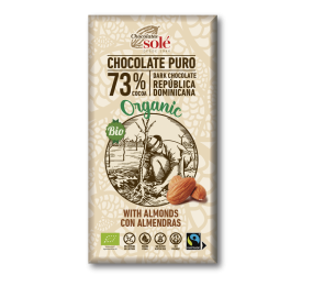 Chocolate Negro 73% Com Amêndoas Bio 150 Grs Solé