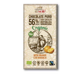 Chocolate Negro 56% Com Laranja Bio 100 Grs Solé
