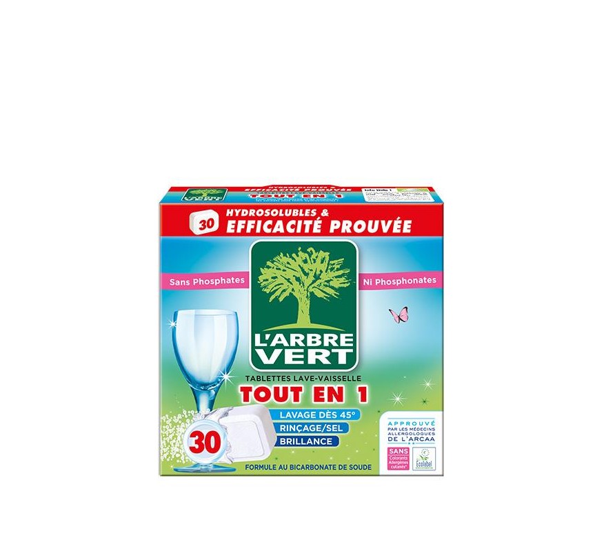 Detergente Máquina Loiça Pastilhas 30 pastilhas L'arbre Vert