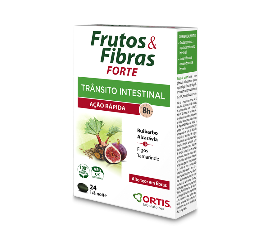 Frutos & Fibras Forte Efeito Rápido 24 Comprimidos Ortis