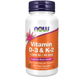 Vitamin D-3 + Vitamin K-2 (1000 U.I. / 45 Mcg) 120 Cápsulas Vegetais Now